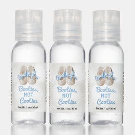 Cute Baby Shower Booties Not Cooties Blue Favor Hand Sanitizer