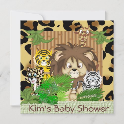 CUTE BABY SHOWER CHEETAH THEME Invitations