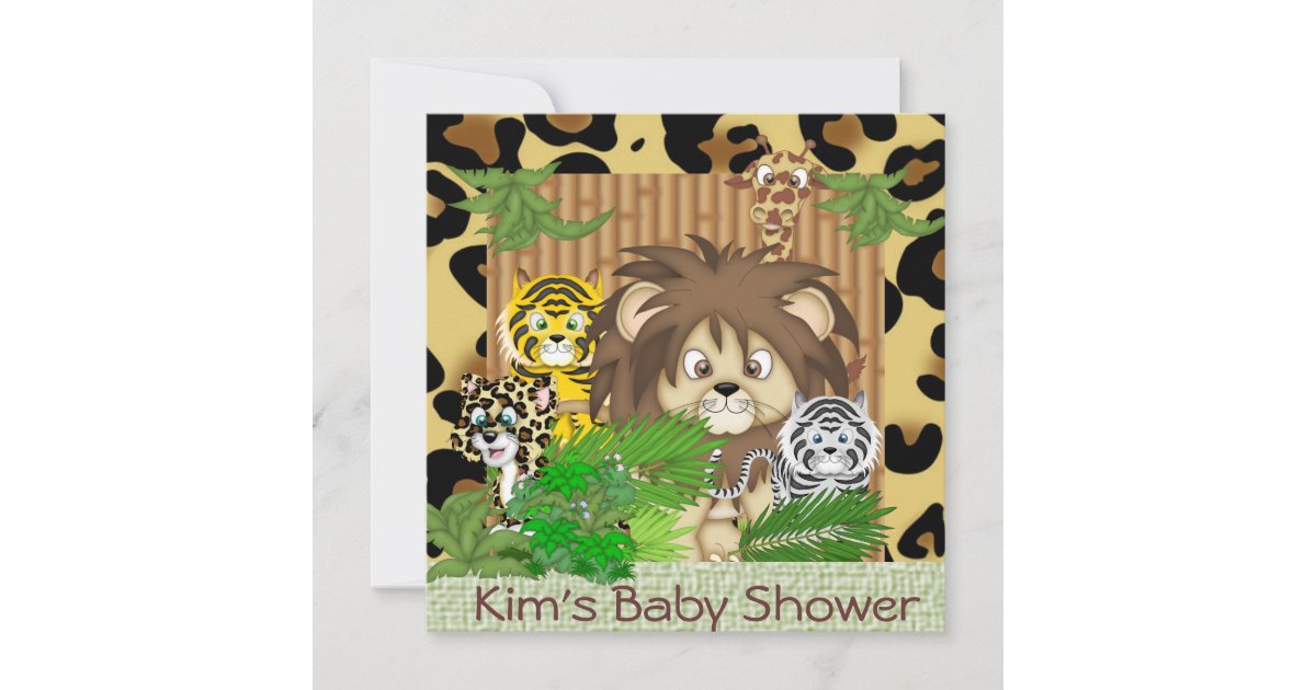 CUTE BABY SHOWER CHEETAH THEME Invitations | Zazzle