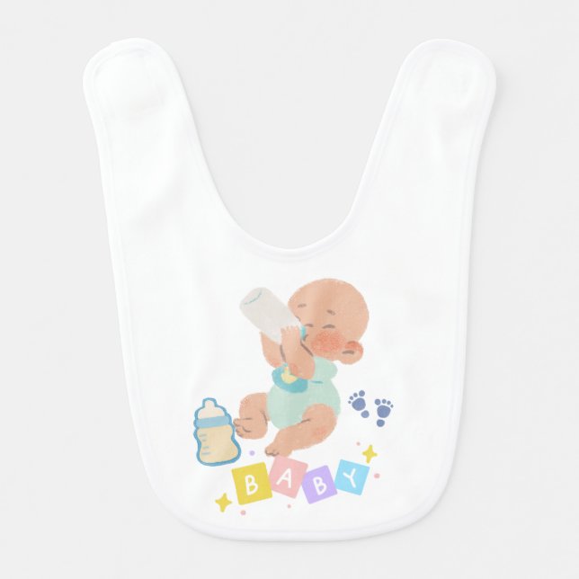 "Cute baby shower design" Bib (Front)