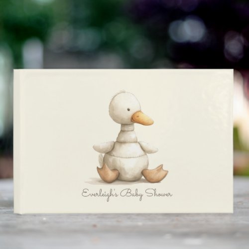 Cute Baby Shower Duckling Stuffed Animal Guest Book