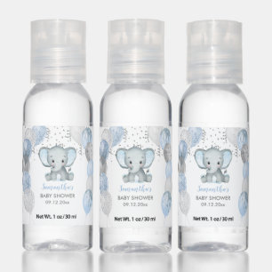 Cute Baby Shower Elephant Boy Balloons Hand Sanitizer