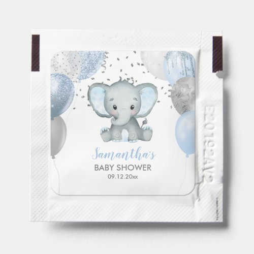 Cute Baby Shower Elephant Boy Balloons Hand Sanitizer Packet