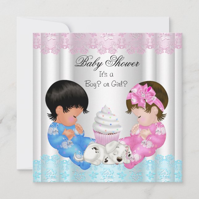 Cute Baby Shower Gender Reveal Couples Invitation (Front)