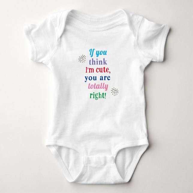 Cute Baby Shower Gift, Funny Message Baby Bodysuit (Front)