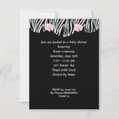 Cute Baby Shower Girl Pink Baby in Shoe Invitation (Back)