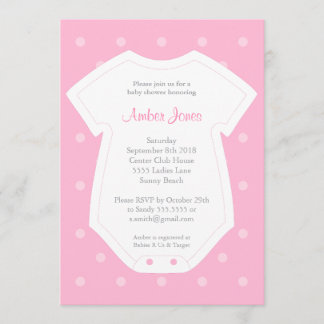 Cute Baby Shower Invitation in Pink for a Girl