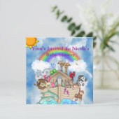 CUTE Baby Shower Invitation Rainbow & Clouds (Standing Front)