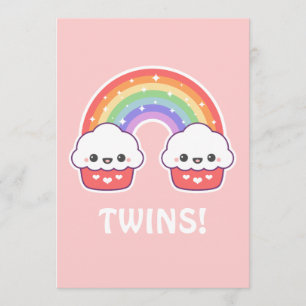 Cute Baby Shower Invitations for Twins