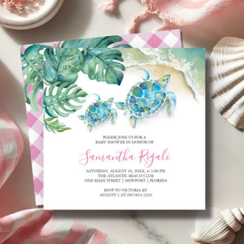 Cute Baby Shower Invitations Tropical Watercolor