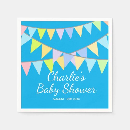 Cute baby shower party napkins with boys name