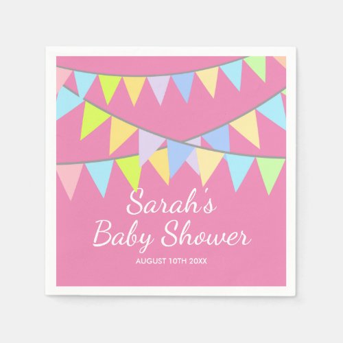 Cute baby shower party napkins with custom name