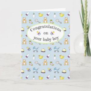 Cute baby shower pattern card