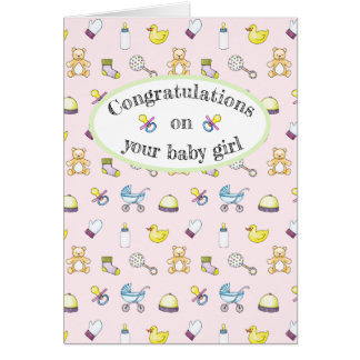 Cute baby shower pattern cards