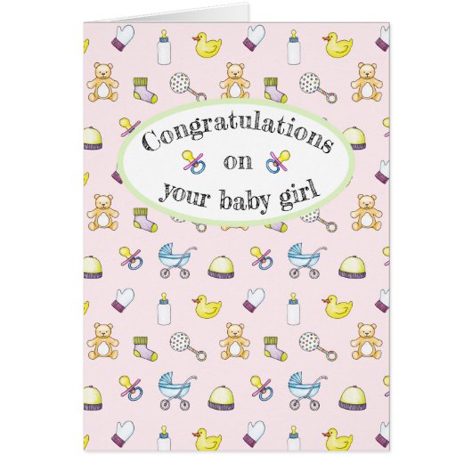 Cute baby shower pattern cards (Front)