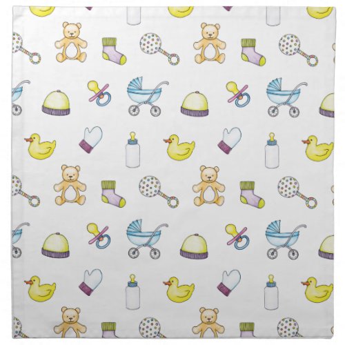 Cute baby shower pattern cloth napkin