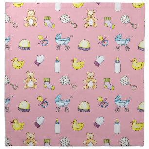Cute baby shower pattern cloth napkin