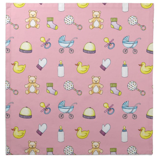 Cute baby shower pattern cloth napkin (Front)