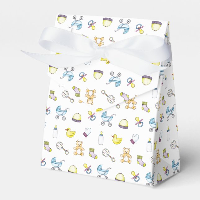 Cute baby shower pattern favor boxes (Front Side)