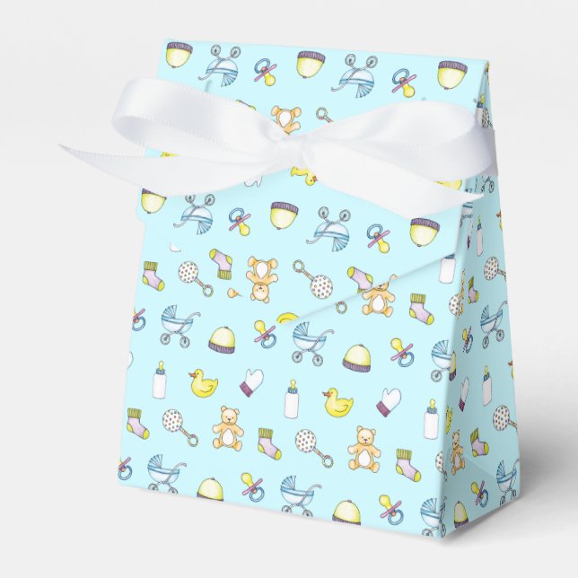Cute baby shower pattern favor boxes (Front Side)