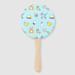 Cute baby shower pattern hand fan