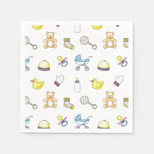 Cute baby shower pattern napkins