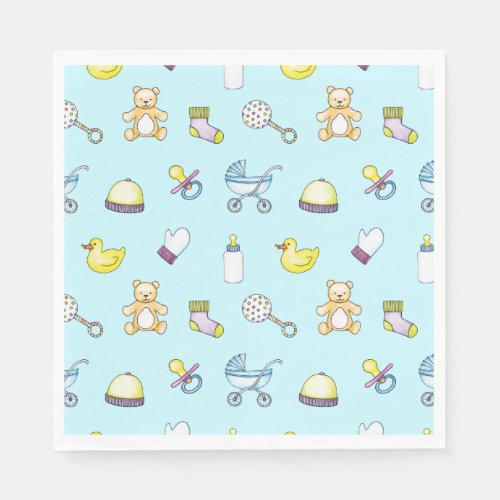 Cute baby shower pattern napkins