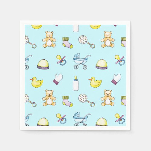 Cute baby shower pattern napkins