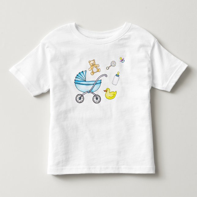 Cute baby shower pattern toddler t-shirt (Front)