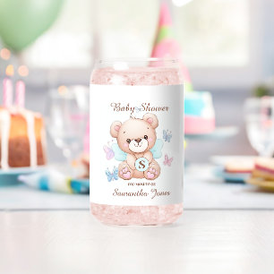 Cute Baby Shower Personalized Can Glass
