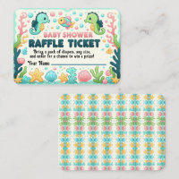 Cute Baby Shower Sea Life Raffle Ticket