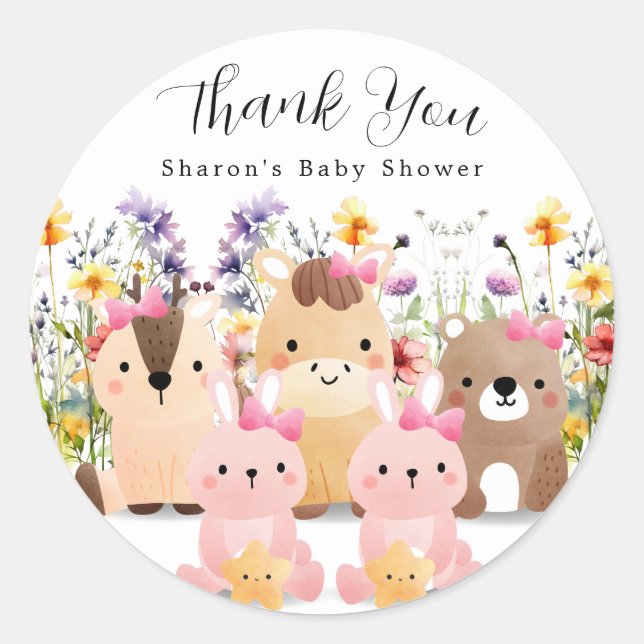 Cute Baby Shower Thank You Sticker (Front)