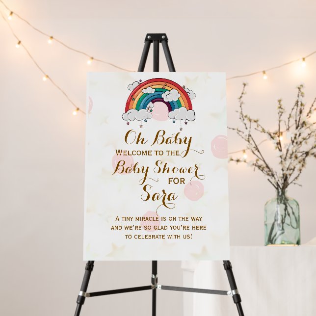 Cute Baby Shower Welcome Sign Poster (In Situ (Stand))