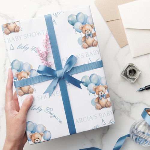 Cute Baby Shower Wrapping Paper For Baby Boy