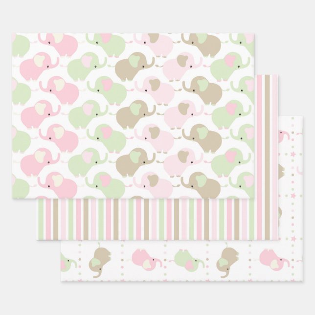 Cute Baby Shower Wrapping Paper Sheets (Set)
