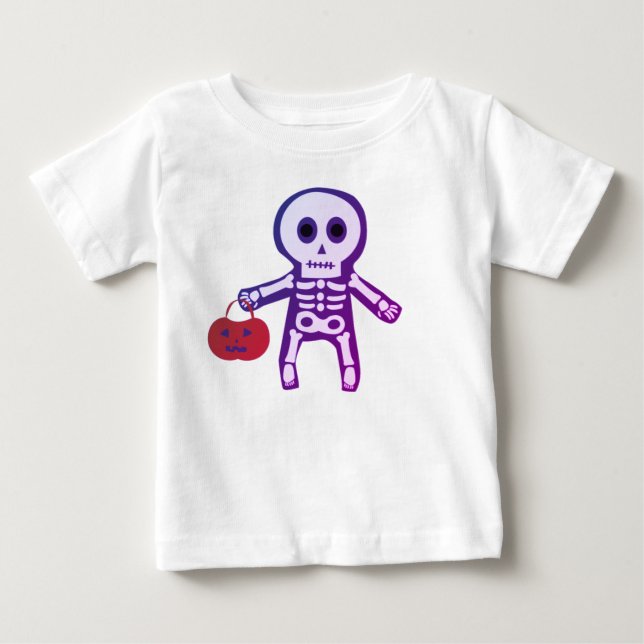 Cute Baby Skeleton Halloween Baby T-Shirt  (Front)