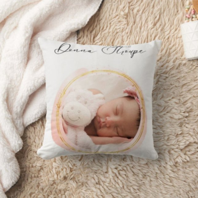 Cute Baby sleeping Modern White Pillow  (Creator Uploaded)