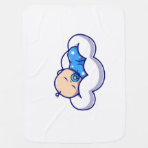 Cute Baby Sleeping on Cloud