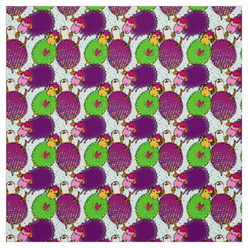 Cute baby sleeping sheep doddles fabric