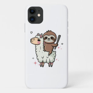 Cute Baby Sloth and Llama iPhone 11 Case