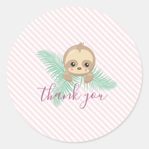 Cute Baby Sloth Birthday Party Stickers