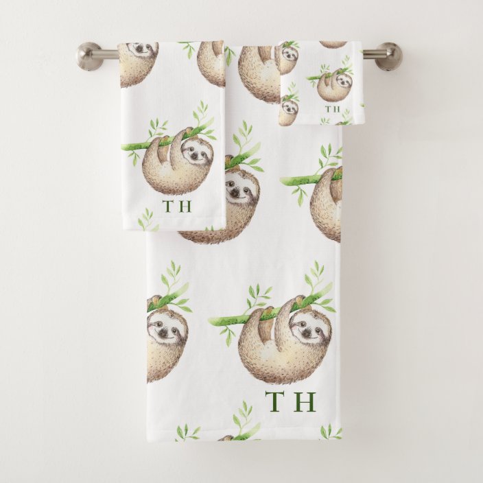 sloth baby towel