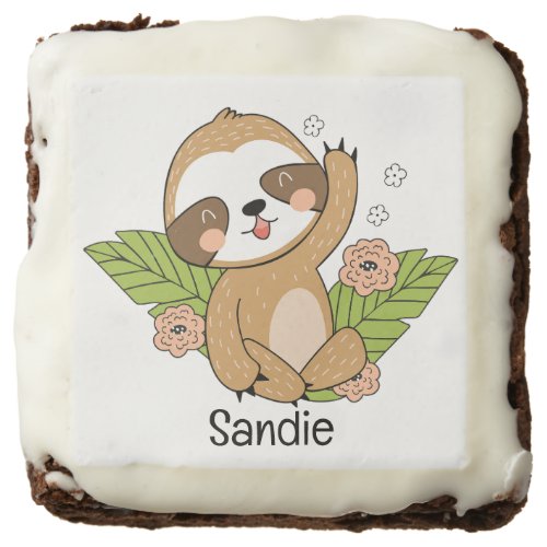 Cute Baby Sloth Custom Name        Brownie