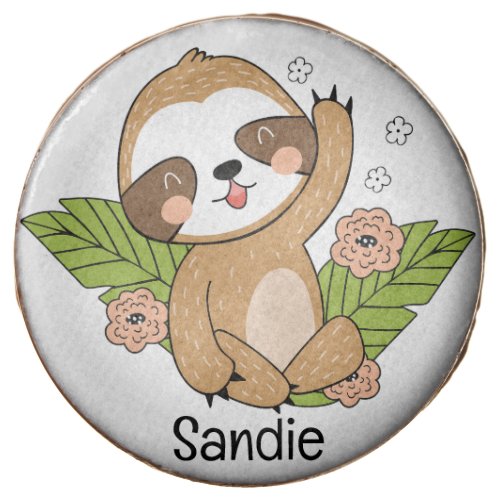Cute Baby Sloth Custom Name        Chocolate Covered Oreo