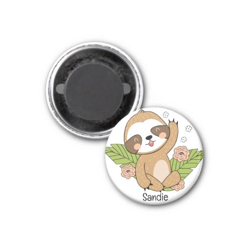 Cute Baby Sloth Custom Name   Magnet