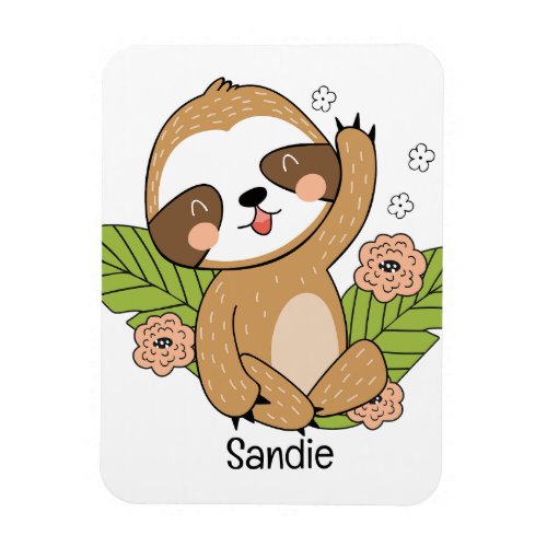 Cute Baby Sloth Custom Name    Magnet