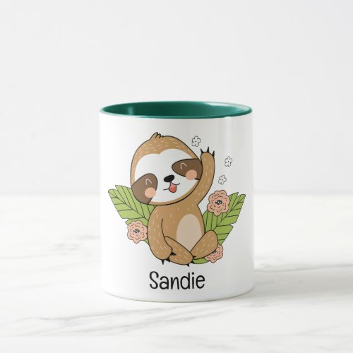 Cute Baby Sloth Custom Name       Mug