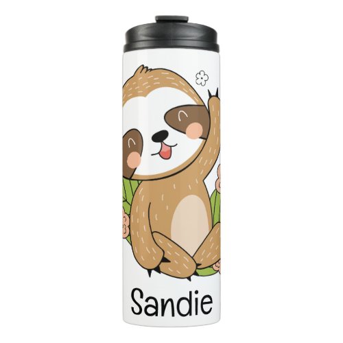 Cute Baby Sloth Custom Name       Thermal Tumbler