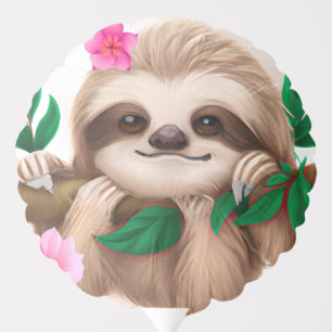Cute Baby Sloth Hanging in a Tree Balloon