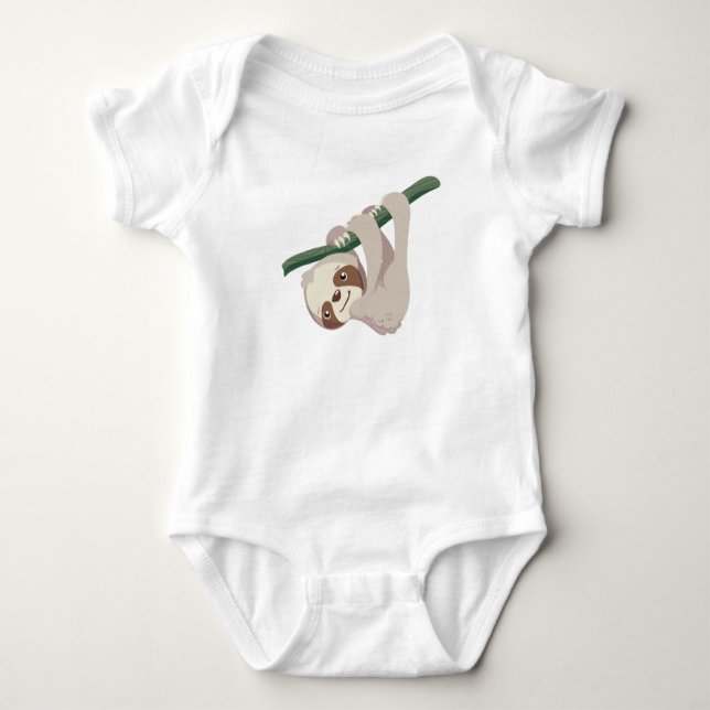 Cute Baby Sloth on a Branch Bodysuit (Front)